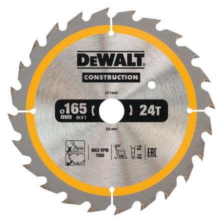 Pilový list DeWALT 24 Dřevo se zapuštěnými hřebíky, Hrubé dřevo, Měkké dřevo, Kompozitní materiál 30 mm 1