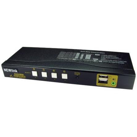 Přepínač KVM 4portový USB, počet zobrazení: 1 1 NewLink, video připojení: HDMI 4K (HDTV)