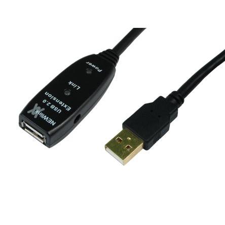 NewLink Kabel USB do zásuvky IC Vnější, A: USB typu A, 30 m Vnitřní, Černá, B: USB typu A