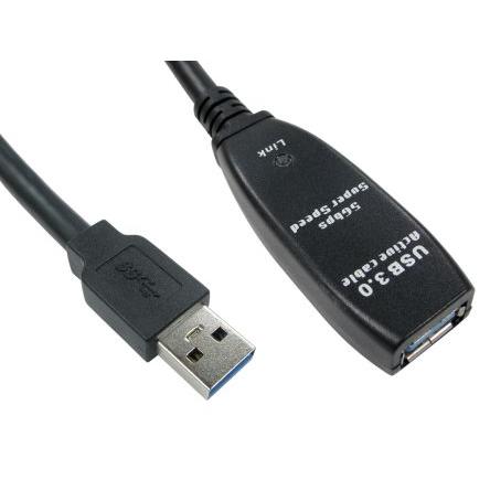 NewLink Kabel USB do zásuvky IC Vnější, A: USB typu A, 5 m Vnitřní, Černá, B: USB typu A