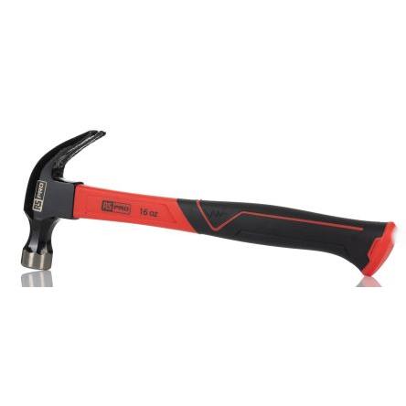 Kladivo Uhlíková ocel Tesařské kladivo, materiál držadla: Laminát, celková délka: 340 mm RS PRO 450 g