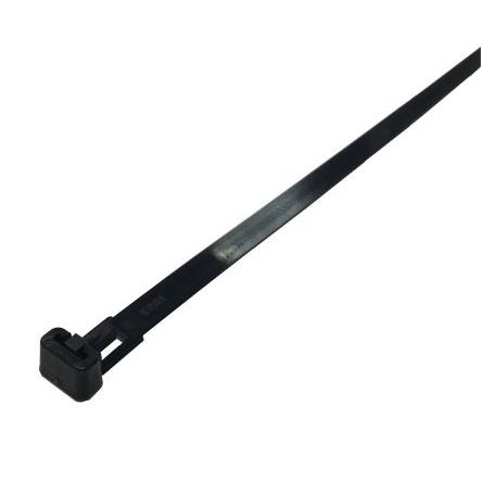 Stahovací páska Rozpojitelné 200 mm 7.6mm Černá Nylon 66 RS PRO