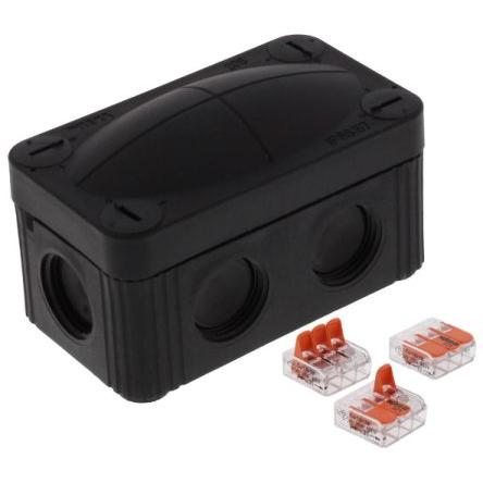 WISKA Rozvodná skříň Polypropylen Černá RAL 9005 12 mm 85 mm 49mm 4 IP66, IP67 51 mm