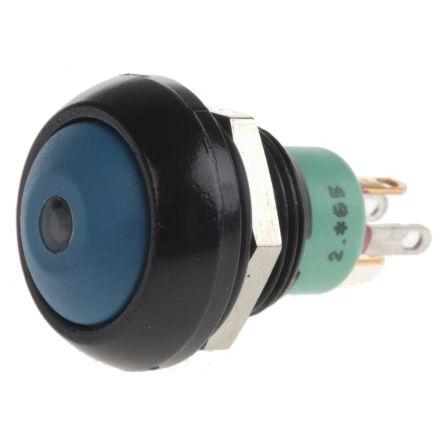 APEM Tlačítkový spínač, řada: IP IP67 SPST Panel Okamžité Osvětlené 13.6 mm 5A, barva LED: Zelená 28 V dc