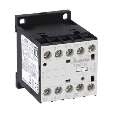 Lovato 1 NC Stykač napětí ve vinutí 24V ac 3pólový 9 A 5 kW s 1 NC kontakty, rozsah: BG 3P