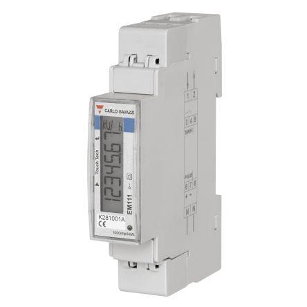 Elektroměr, řada: EM111 LCD 7číslicový 1fázový 1 fáze Impulzový výstup, výška výřezu: 91.5 mm, šířka výřezu: 17.5 mm,