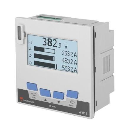 Elektroměr, řada: WM15 LCD 3fázový Impulzový výstup výška číslice 85 mm, výška výřezu: 96 mm, šířka výřezu: 96 mm,