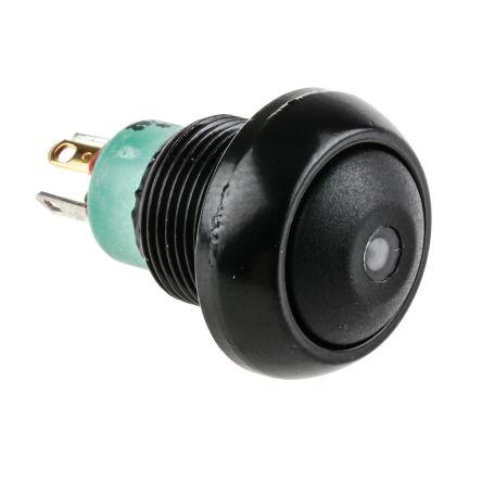APEM Tlačítkový spínač, řada: IP IP67 SPST Panel Okamžité Osvětlené 13.6 mm 5A, barva LED: Zelená 28 V dc