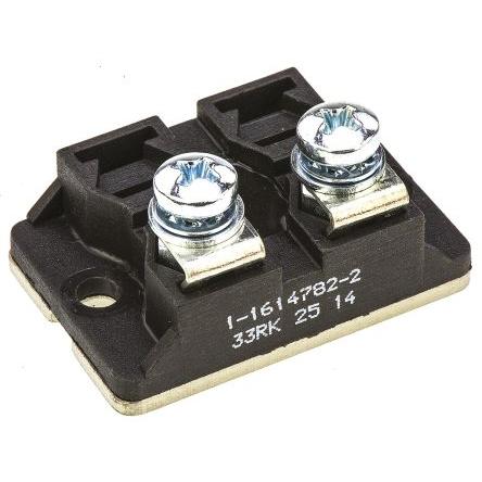 Rezistor pro montáž na rám, řada: BDS100 33 Ω ±10 % BDS2A10033RK 100 W, Plochý, Šroubová Tlustý film TE Connectivity