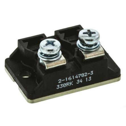 Rezistor pro montáž na rám, řada: BDS100 330 Ω ±10 % BDS2A100330RK 100 W, Plochý, Šroubová Tlustý film TE Connectivity