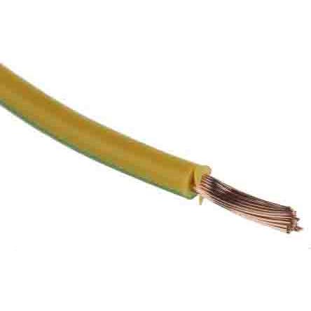 Zapojovací vodič, řada: Tri-Rated, typ kabelu: Kulatý, prameny vodičů: 50 x 0.25 mm, Žlutá, Zelená, 1kV dc 305 m 14 AWG