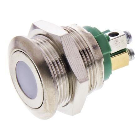 APEM Tlačítkový spínač, řada: AV IP65 SPST Okamžité Osvětlené 19.2 mm 50mA, barva LED: Zelená 250 V ac
