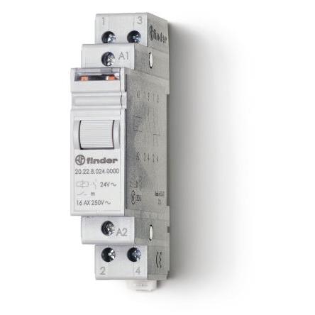 Finder Výkonové relé DPST Lišta DIN 16A 12V dc 22