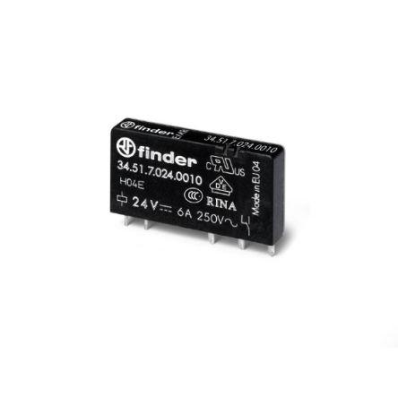Finder Relé bez blokování SPDT Lišta DIN 6A 12V dc 34