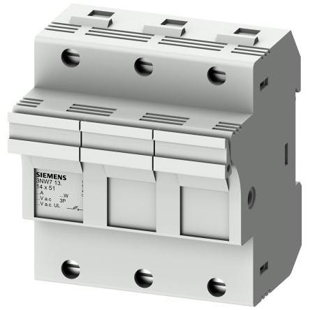 Držák pojistek s montáží na lištu DIN 50A 690V Siemens 14 x 51 mm 3pólový