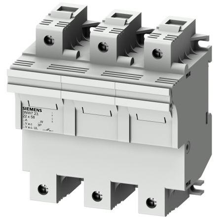 Držák pojistek s montáží na lištu DIN 100A 690V Siemens 22 x 58 mm 3pólový