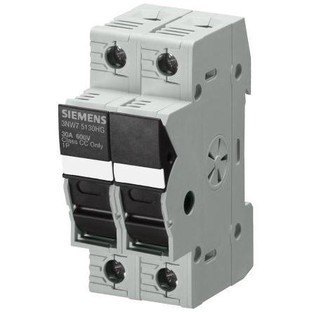 Držák pojistek s montáží na lištu DIN 30A 600V Siemens 2pólový
