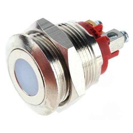 APEM Tlačítkový spínač, řada: AV IP65 SPST Okamžité Osvětlené 19.2 mm 50mA, barva LED: Červená 48 V dc 250 V ac