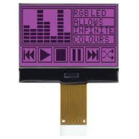 Monochromatický LCD displej MCCOG128064B12W-FPTLRGB Grafické 128 x 64 pixelů Paralelní/SPI Midas RGB, Černá 128 x 64