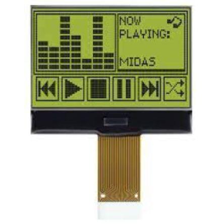 Monochromatický LCD displej MCCOG128064B12W-SPTLY Grafické podsvícení LED Zelená, Žlutá 128 x 64 pixelů Paralelní/SPI