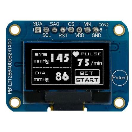Displej OLED, řada: MDOB128064V1V-WI 0.96 in Bílá Pasivní matice 128 x 64 pixelů COB Midas SPI