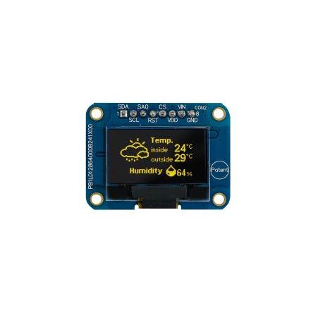 Displej OLED 0.96 in Žlutá Pasivní matice 128 x 64 pixelů COB Midas I2C