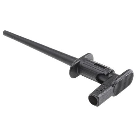 Staubli Krokosvorka, 4.5 mm, velikost zásuvky: 2 mm, Černá 1A, 300V, délka: 75 mm, materiál kontaktu: Ocel