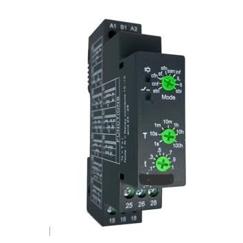 RS PRO Časovací relé Lišta DIN DPDT 2kontaktové 12 to 240 V ac 12V ac, 240 V ac Multifunkční funkce Šroub 0.1 s to 100 h