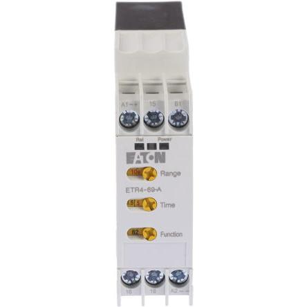 Eaton Časovací relé, řada: ETR4 Lišta DIN SPDT 1kontaktové 240 V dc 24V ac, 240 V ac Multifunkční funkce Šroub 0.05s to