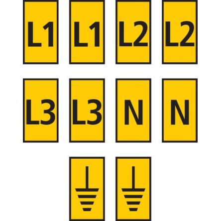 Označovač kabelu, řada: WIC0 barva Černá 3 mm x 5mm HellermannTyton Žlutá L3, L2, L1, N, Uzemnění 2.8 mm 561-00303