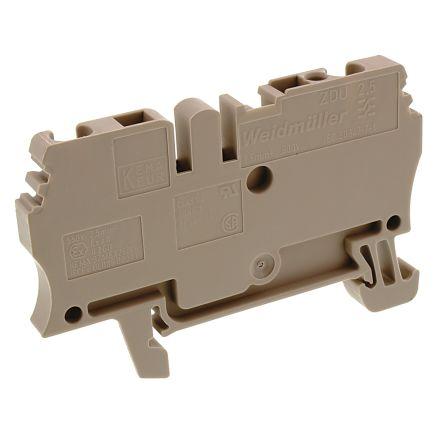 Weidmüller Napájení přes svorkovnici 1608510000, řada: ZDU, 600V Hnědá 2.5mm² 1 Objímka