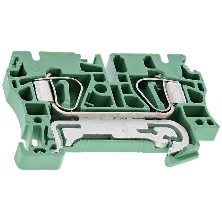 Weidmüller Zemnicí svorkovnice, počet cest: 2, 10AWG, 26 AWG, délka: 64 mm Lišta ZPE4 DIN 4mm² barva Zelená Objímka,