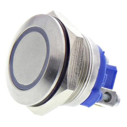 APEM Tlačítkový spínač, řada: AV IP67 SPST Okamžité Osvětlené 19.2 mm 50mA, barva LED: Modrá