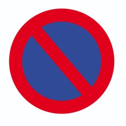 RS PRO Podlahová štítek zákazu, Polyvinylchlorid, Červená, Modrá Prohibition Samolepicí