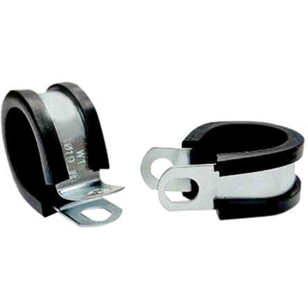 RS PRO Spona tvaru P 14 mm (vnitřní prům.), Černá, Zinek, Ocel