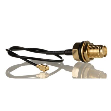 Koaxiální kabel, řada: MHF1, SMA RF, Černá, vnější průměr: 1.13 mm OD 152 mm 50 Ω RS PRO S koncovkou
