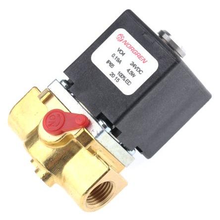 Pneumatický solenoidový ventil 2/2, řada: V04 G Elektromagnetický/pružina, max. průtok: 190L/min Norgren 24V dc