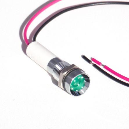 Indikátor pro montáž do panelu, řada: 1905X Zelená Vodič CML Innovative Technologies 12V dc M8, IP67