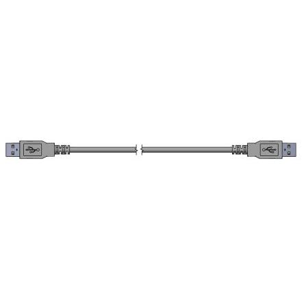 CONEC Kabel USB do zásuvky IC Vnější, A: USB typu A, 3 m Vnější, Černá, B: USB typu A