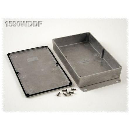 Hammond Pouzdro, řada: 1590 IP65 Stíněné S přírubou barva Černá Odlévaný hliník 188 mm 39 mm 120 mm Silikon