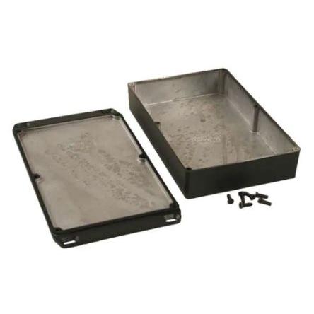 Hammond Pouzdro, řada: 1590 IP65 Stíněné S přírubou barva Černá barva Černá Odlévaný hliník 217 mm 37 mm 120 mm Silikon