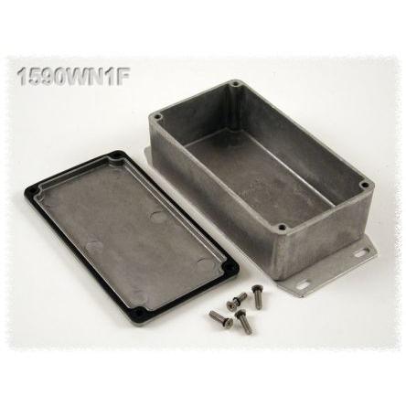 Hammond Pouzdro, řada: 1590 IP65 Stíněné S přírubou barva Černá Odlévaný hliník 121 mm 42 mm 66 mm Silikon