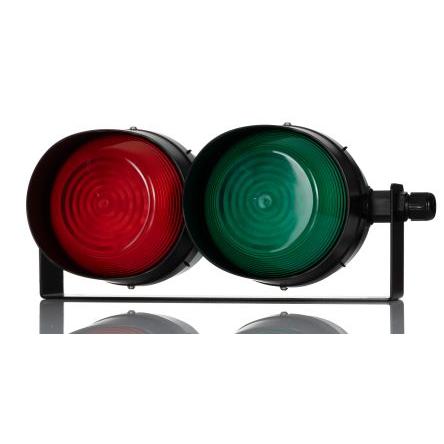 RS PRO LED světla semaforu LED 2 světelných prvků barva Červená, Zelená 30V Základna