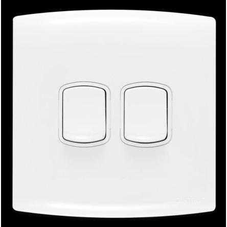 Spínač světel Kolébkový Nástěnná 2cestný 2, 220V, 250 V barva Bílá Polykarbonát 1pólový Contactum, rozsah: Alfanar