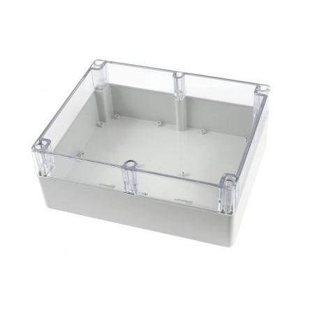 Hammond Pouzdro, řada: 1554 IP68 Nestíněný barva Světle šedá barva Čirá Polykarbonát 300 mm 120 mm 240 mm Silikon