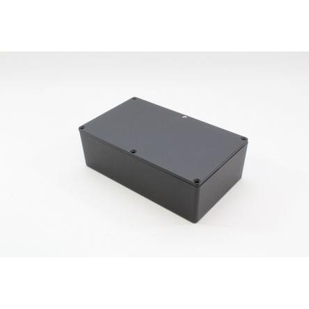 Hammond Pouzdro, řada: 1590 IP54 Ano barva Černá barva Černá Odlévaný hliník 200 mm 64 mm 120 mm Silikon