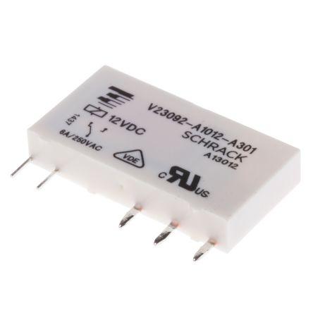 TE Connectivity Výkonové relé SPDT Montáž na plošný spoj 6A 12V dc SNR