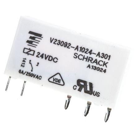 TE Connectivity Výkonové relé SPDT Montáž na plošný spoj 6A 24V dc SNR
