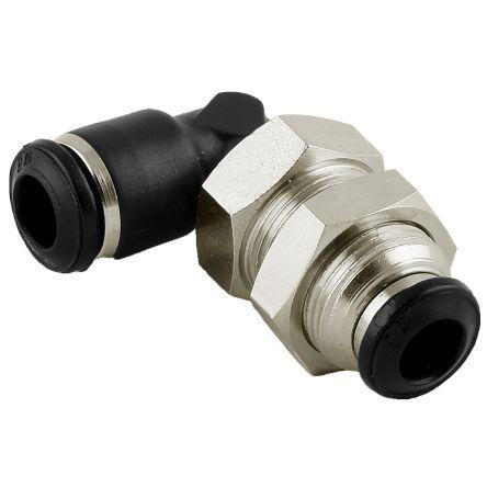 RS PRO Pneumatický kolenový adaptér s vněj. závitem, řada: 55060, Zásuvný 8mm, Vnitřní M16 Metrické