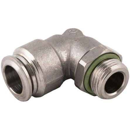 Pneumatický kolenový adaptér s vněj. závitem, řada: 70116, Niklovaná mosaz1/8 in Vnější Pneumatické koleno 8mm RS PRO